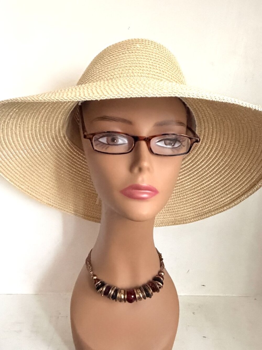 LULULEMON Natural Paper Straw Sun Hat Woven Wheat Natural Wide Brim Small Medium